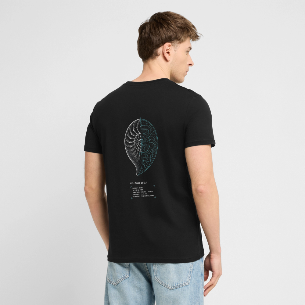 PRISM // CYAN-SHELL – Premium Bio-Shirt - Schwarz