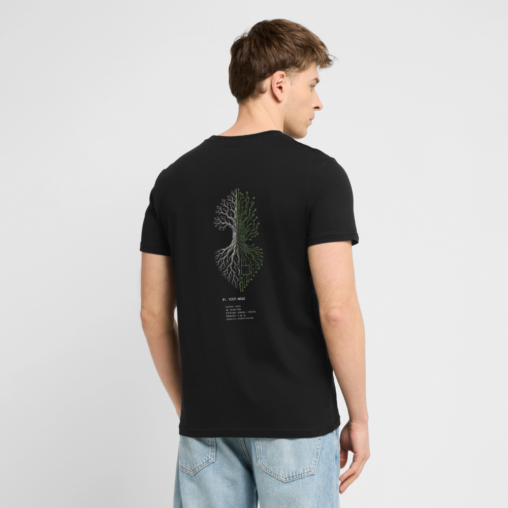 PRISM // ROOT-NODE – Premium Bio-Shirt - Schwarz