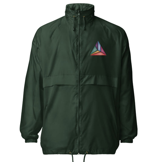 basic-unisex-windbreaker-forest-green-front-68814239cd9e3